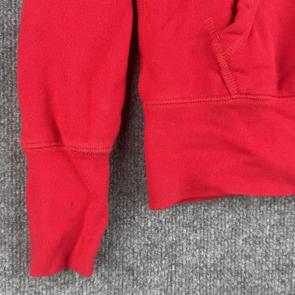 Nike Sportswear Hoodie Womens M Red Tonal Velour Logo Pullover Cotton Swoosh Y2K